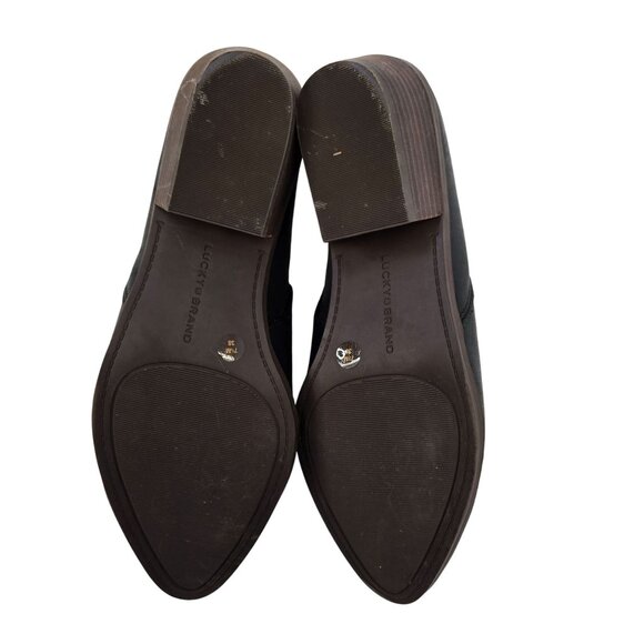 Lucky Brand Morriah Leather Slip On Heeled Loafer Shoes Size 7.5 - Picture 7 of 8